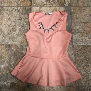 Pink peplum top